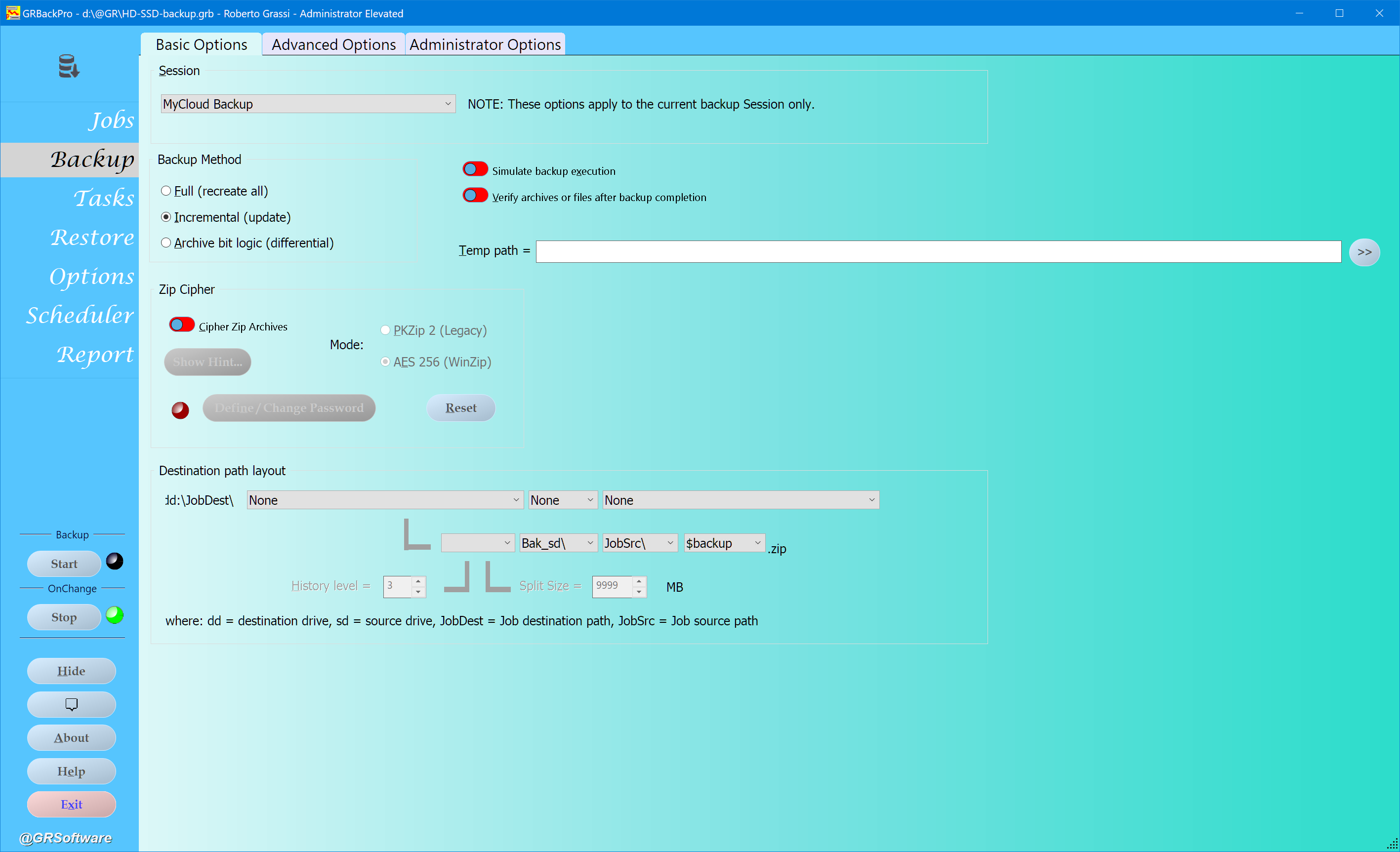 Backup Software dialog image