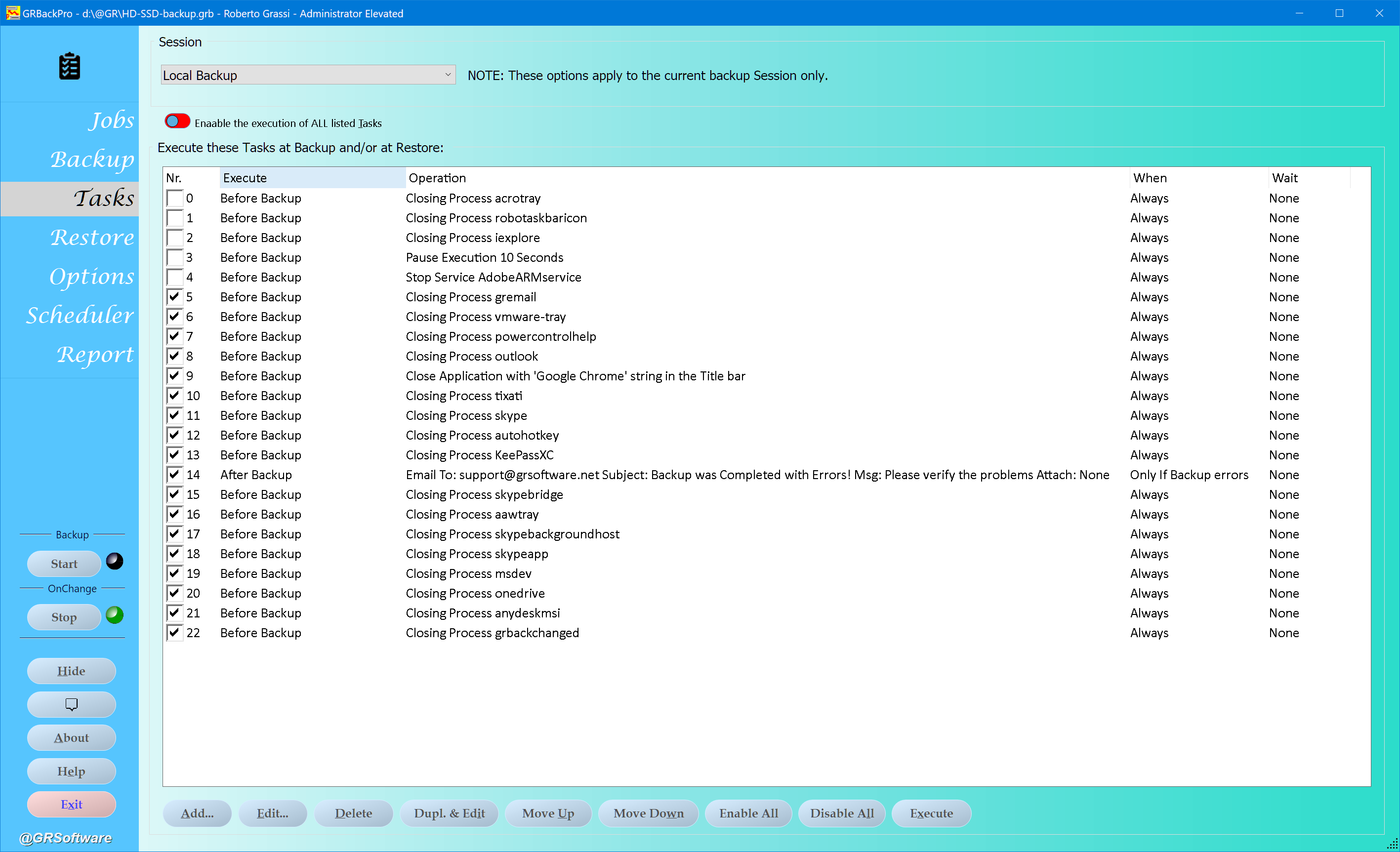 Advanced Backup Software dialog image