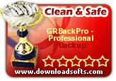 downloadsofts.com 5 stars Clean and Safe: GRBackPro Professional Backup Software for Windows