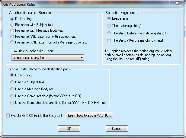 Email Robot additional automation software rules